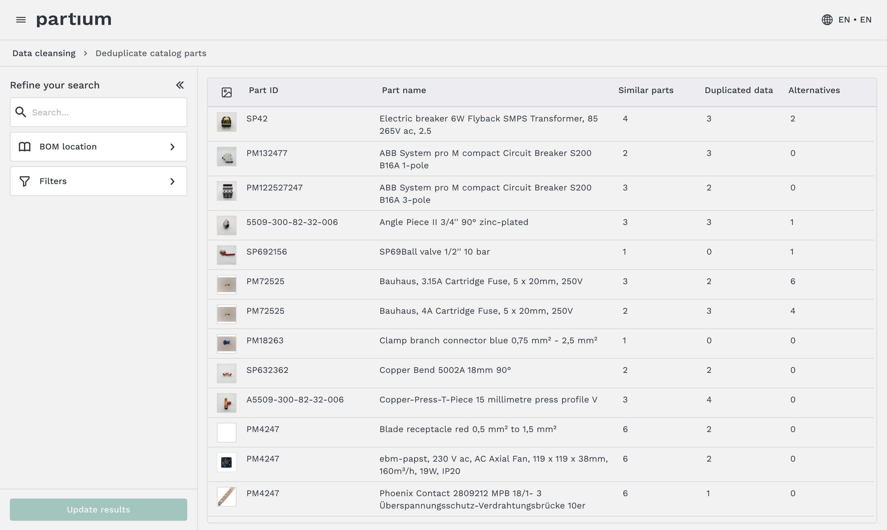 Deduplication list